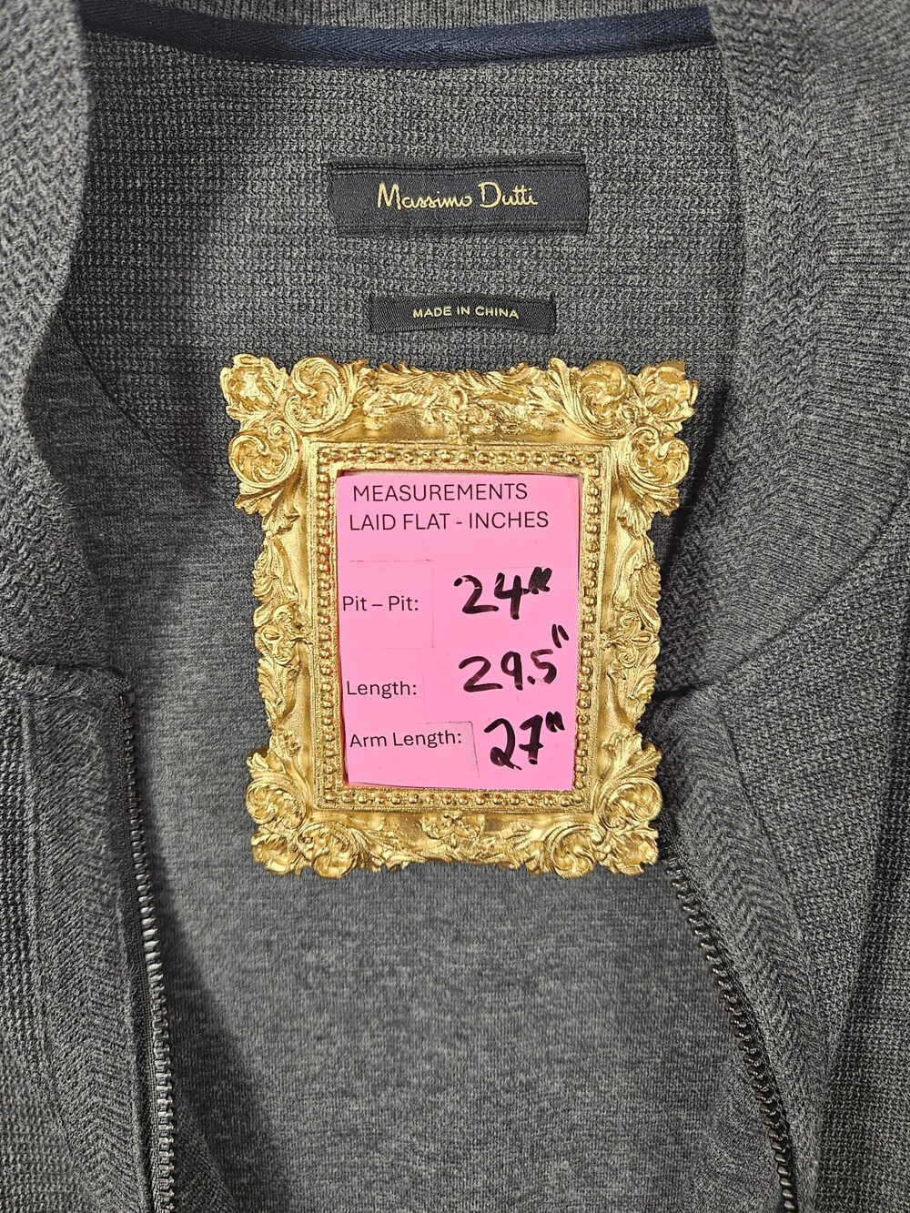 Massimo Dutti Men’s Grey Full-Zip Knit Bomber Jacket – Size L - Picture 8 of 8